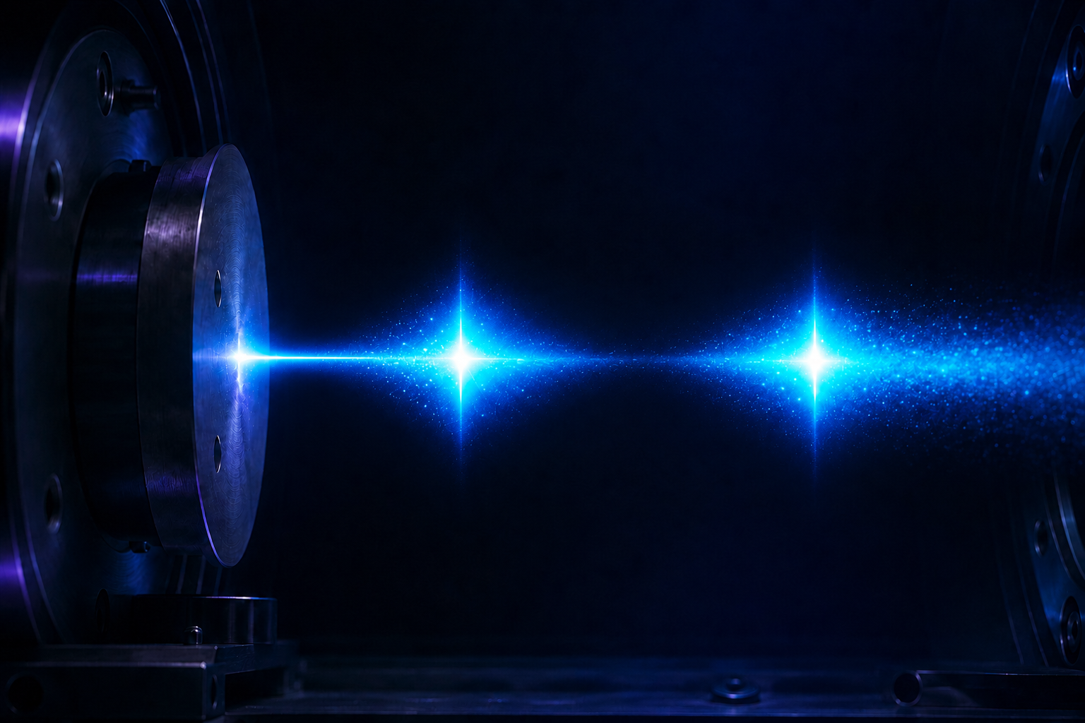 Double laser pulse producing a directed ion stream
