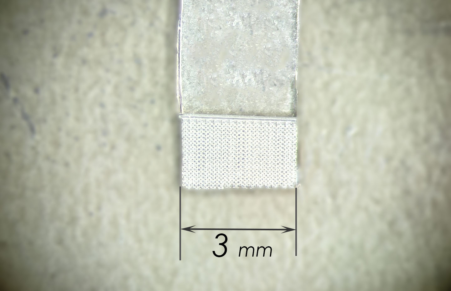 Three millimeter microstructured area on glass